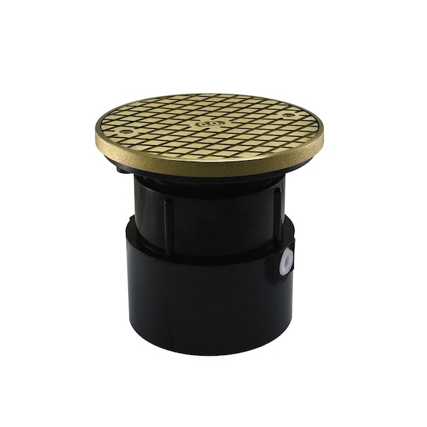 Jones Stephens 4in ABS Over Pipe Fit Base Cleanout with 3-1/2in Plastic Spud and 6in Nickel Bronze Cover with Ring C60025 - main